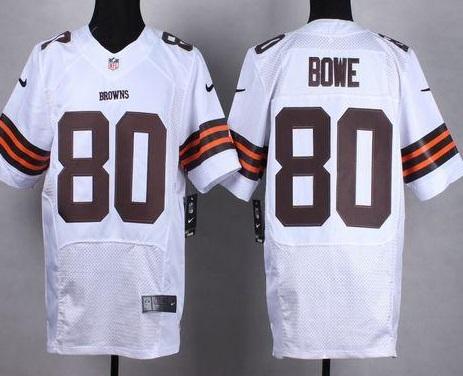 Nike Cleveland Browns #80 Dwayne Bowe White Men's Stitched NFL Elite Jersey