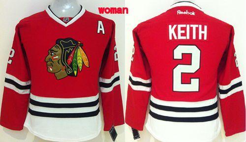 Women's Chicago Blackhawks #2 Duncan Keith Red Home Stitched NHL Jersey
