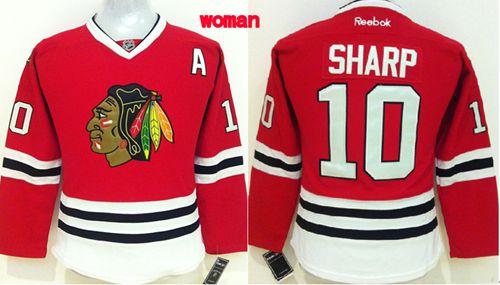 Women's Chicago Blackhawks #10 Patrick Sharp Red Home Stitched NHL Jersey