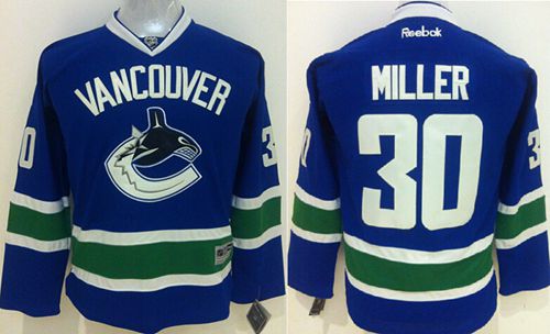 Youth Vancouver Canucks #30 Ryan Miller Blue Stitched NHL Jersey