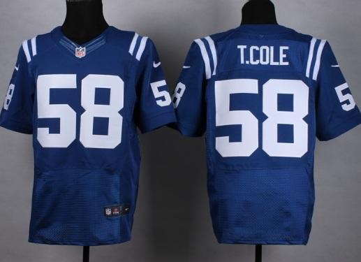 Nike Indianapolis Colts #58 Trent Cole Blue Stitched NFL Elite Jersey