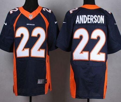 Nike Denver Broncos #22 C.J. Anderson Navy Blue Alternate Men's Stitched Elite NFL Jerseys