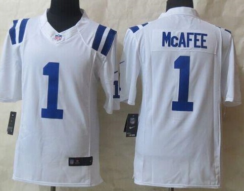 Nike Indianapolis Colts #1 Pat McAfee White Men's Stitched Limited NFL Jersey
