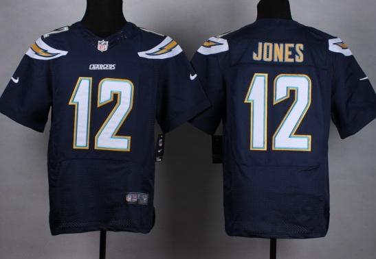 Nike San Diego Chargers #12 Jacoby Jones Navy Blue Stitched NFL Elite Jersey