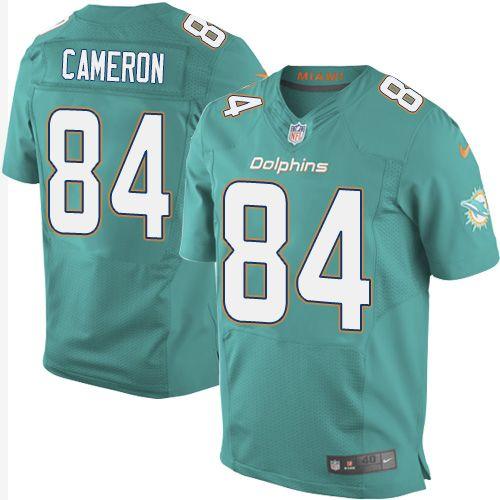 Nike Miami Dolphins #84 Jordan Cameron Aqua Green Team Color Elite NFL Jerseys