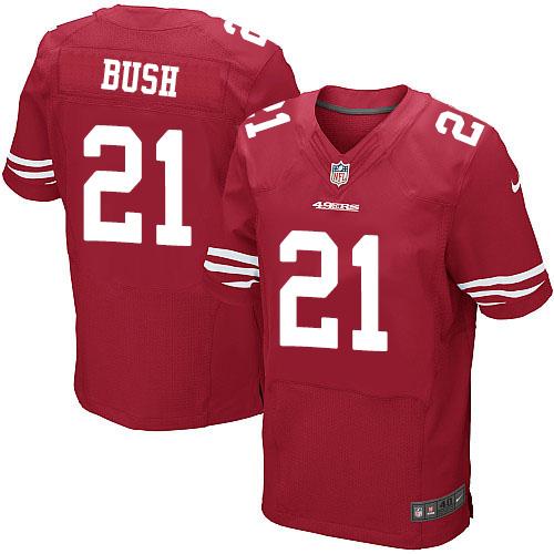 Nike San Francisco 49ers #21 Reggie Bush Red Team Color Men's Stitched Elite NFL Jerseys