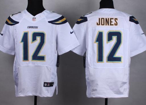 Nike San Diego Chargers #12 Jacoby Jones White Stitched NFL Elite Jersey