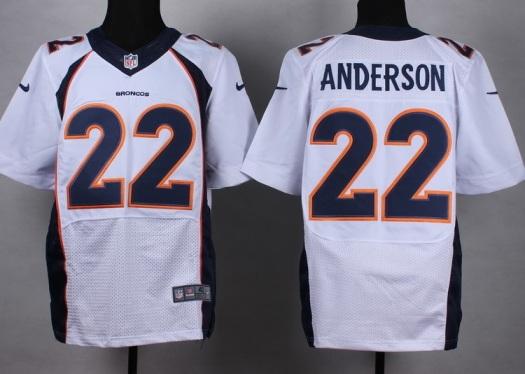 Nike Denver Broncos #22 CJ Anderson White Stitched NFL Elite Jersey
