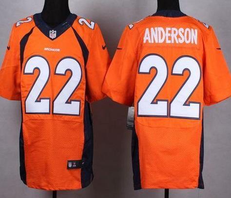 Nike Denver Broncos #22 C.J. Anderson Orange Team Color Men's Stitched Elite NFL Jerseys