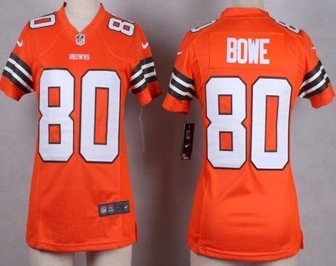 Women's Nike Cleveland Browns #80 Dwayne Bowe Orange Alternate Stitched NFL Jerseys