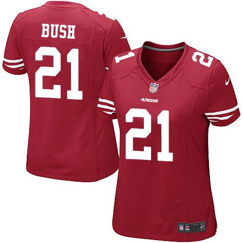 Women's Nike San Francisco 49ers #21 Reggie Bush Red Team Color Stitched NFL Elite Jersey