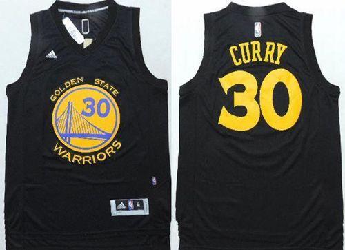 Golden State Warriors #30 Stephen Curry Black Fashion Stitched NBA Jersey
