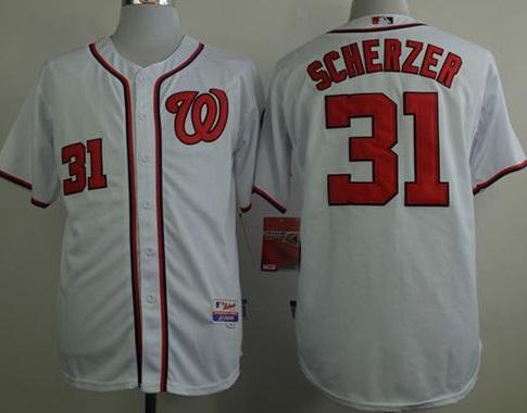 Washington Nationals #31 Max Scherzer White Cool Base Stitched Baseball Jersey