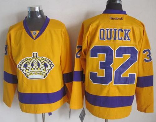 Los Angeles Kings #32 Jonathan Quick Gold Alternate Stitched NHL Jersey