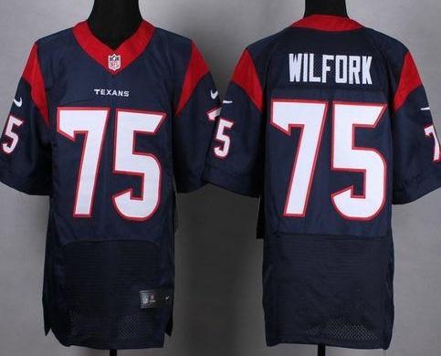 Nike Houston Texans #75 Vince Wilfork Navy Blue Team Color Men's Stitched NFL Elite Jersey