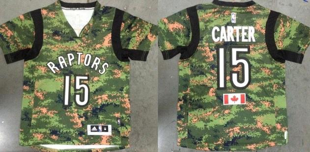 Toronto Raptors #15 Vince Carter Special Canadian Forces Fourth Jersey