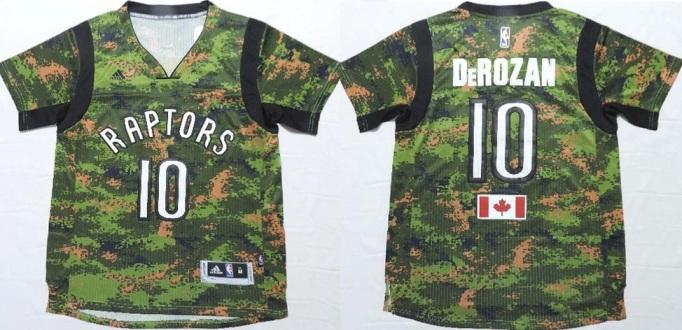 Toronto Raptors #10 DeMar DeRozan Special Canadian Forces Fourth Jersey