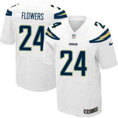 Nike San Diego Chargers #24 Brandon Flowers White Men's Stitched NFL Elite Jersey