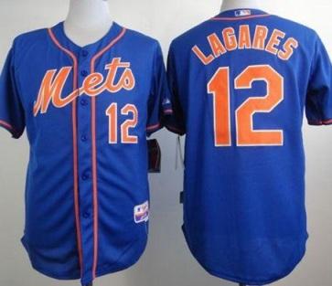 New York Mets #12 Juan Lagares Blue Alternate Home Cool Base Stitched Baseball Jersey