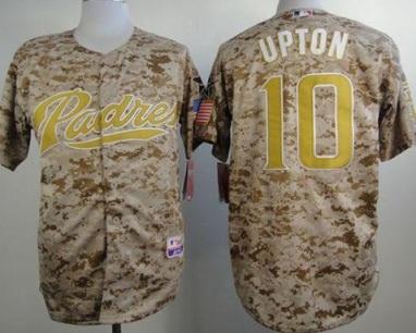 San Diego Padres #10 Justin Upton Camo Alternate 2 Cool Base Stitched Baseball Jersey