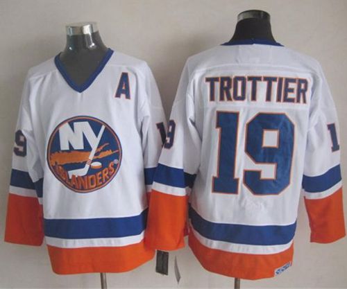 New York Islanders #19 Bryan Trottier White CCM Throwback Stitched NHL Jersey