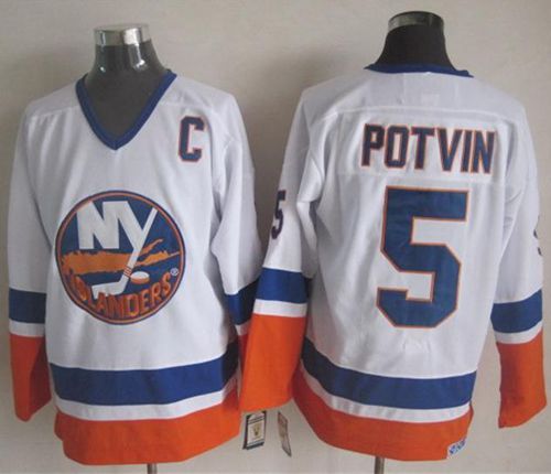 New York Islanders #5 Denis Potvin White CCM Throwback Stitched NHL Jersey New York Islanders #5 Denis Potvin White CCM Throwback Stitched NHL Jersey