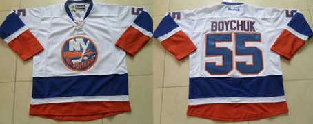 New York Islanders #55 Johnny Boychuk White Stitched NHL Jersey