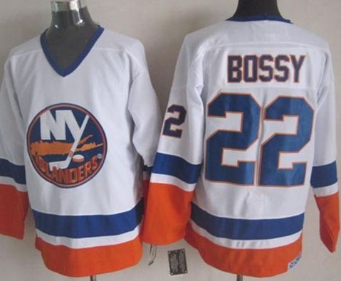 New York Islanders #22 Mike Bossy White CCM Throwback Stitched NHL Jersey