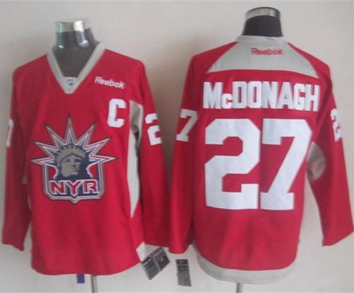 New York Rangers #27 Ryan McDonagh Red Statue of Liberty Practice Stitched NHL Jersey