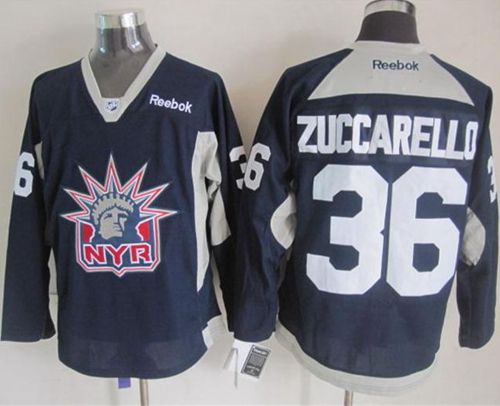 New York Rangers #36 Mats Zuccarello Navy Blue Statue of Liberty Practice Stitched NHL Jersey