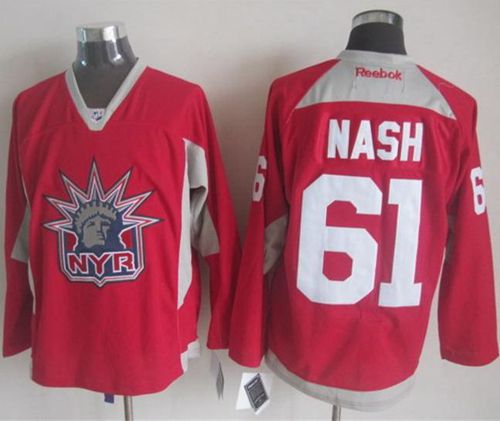 New York Rangers #61 Rick Nash Red Statue of Liberty Practice Stitched NHL Jersey