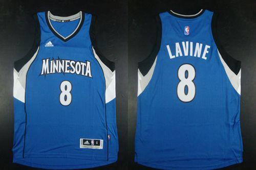 Minnesota Timberwolves #8 Zach LaVine Blue Road Stitched NBA Jersey