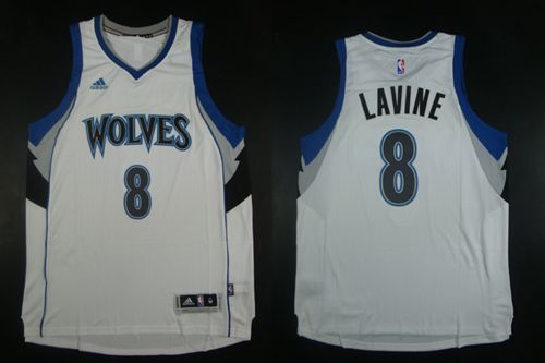 Minnesota Timberwolves #8 Zach LaVine White Home Stitched NBA Jersey