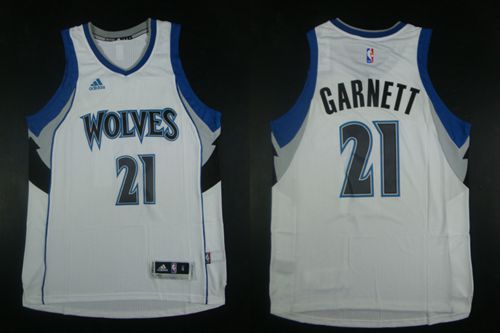 Minnesota Timberwolves #21 Kevin Garnett White Home Stitched NBA Jersey