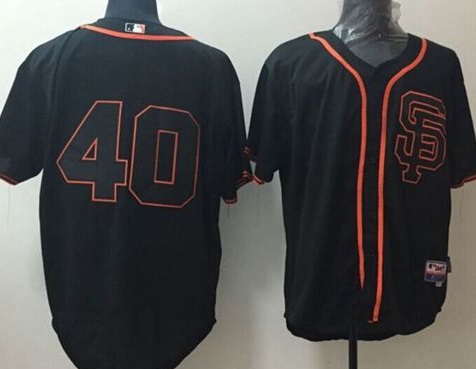 San Francisco Giants #40 Madison Bumgarner Black Cool Base Stitched Baseball Jersey