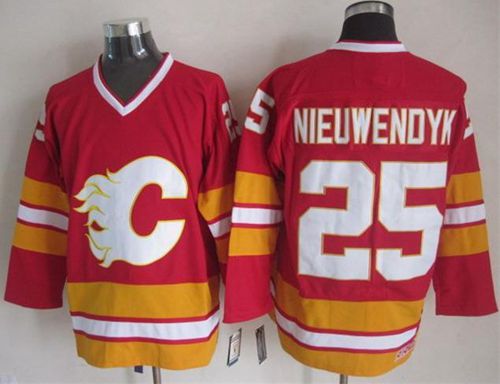 Calgary Flames #25 Joe Nieuwendyk Red CCM Throwback Stitched NHL Jersey