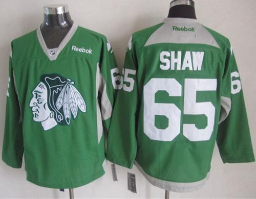 Chicago Blackhawks #65 Andrew Shaw Green Practice Stitched NHL Jersey