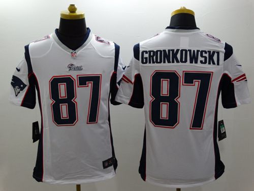 Nike New England Patriots #87 Rob Gronkowski White Stitched NFL Limited Jersey