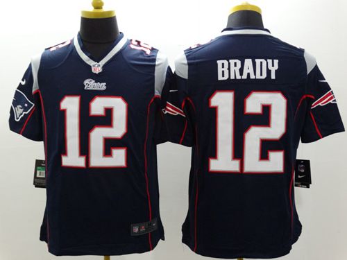 Nike New England Patriots #12 Tom Brady Navy Blue Stitched NFL Limited Jersey