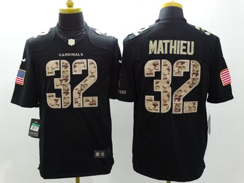 Nike Arizona Cardinals #32 Tyrann Mathieu Black Stitched NFL Limited Salute to Service Jersey