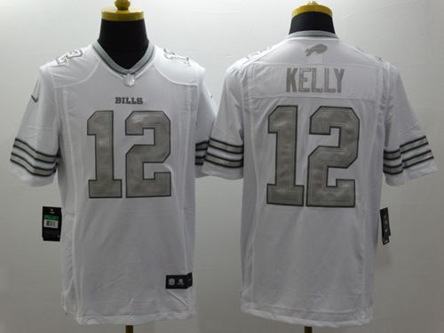 Nike Buffalo Bills #12 Jim Kelly White Men's Stitched NFL Limited Platinum Jersey