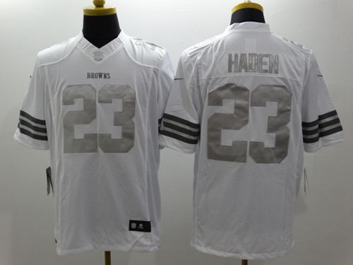 Nike Cleveland Browns #23 Joe Haden White Stitched NFL Limited Platinum Jersey