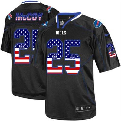 Nike Buffalo Bills #25 LeSean McCoy Black NFL Elite USA Flag Fashion Jersey