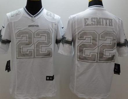 Nike Dallas Cowboys #22 Emmitt Smith White NFL Limited Platinum Jersey