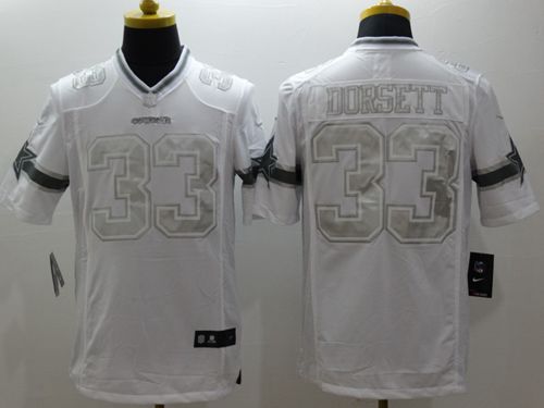 Nike Dallas Cowboys #33 Tony Dorsett White NFL Limited Platinum Jersey