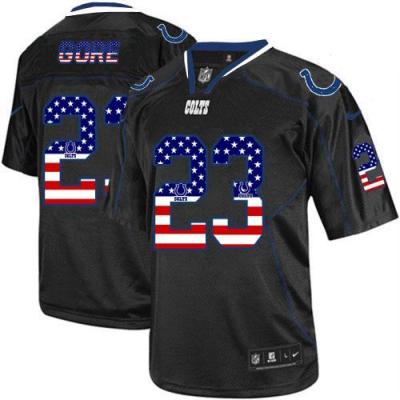 Nike Indianapolis Colts #23 Frank Gore Black NFL Elite USA Flag Fashion Jersey