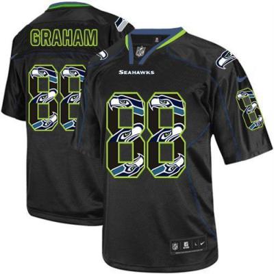Nike Seattle Seahawks #88 Jimmy Graham Lights Out Black NFL Elite Jersey