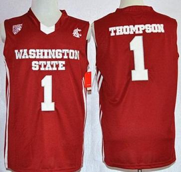 Washington State Cougars #1 Klay Thompson Red Basketball NCAA Jersey
