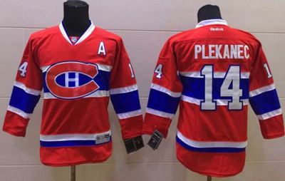 Youth Montreal Canadiens #14 Tomas Plekanec Red Stitched NHL Jersey