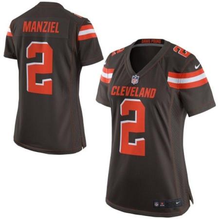 Women's Nike Cleveland Browns #2 Johnny Manziel Brown Stitched NFL Jersey